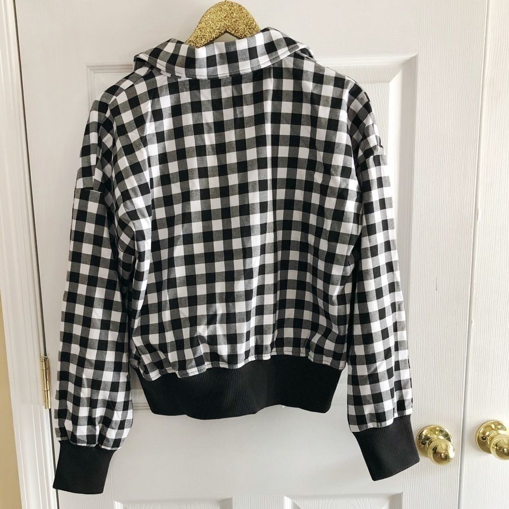NWT The Fifth Label Black Gingham Bomber Jacket M - Picture 7 of 7